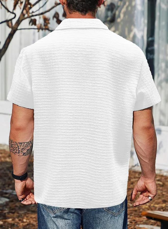 تايك تو قميص بأكمام قصيرة ونسيج بارز